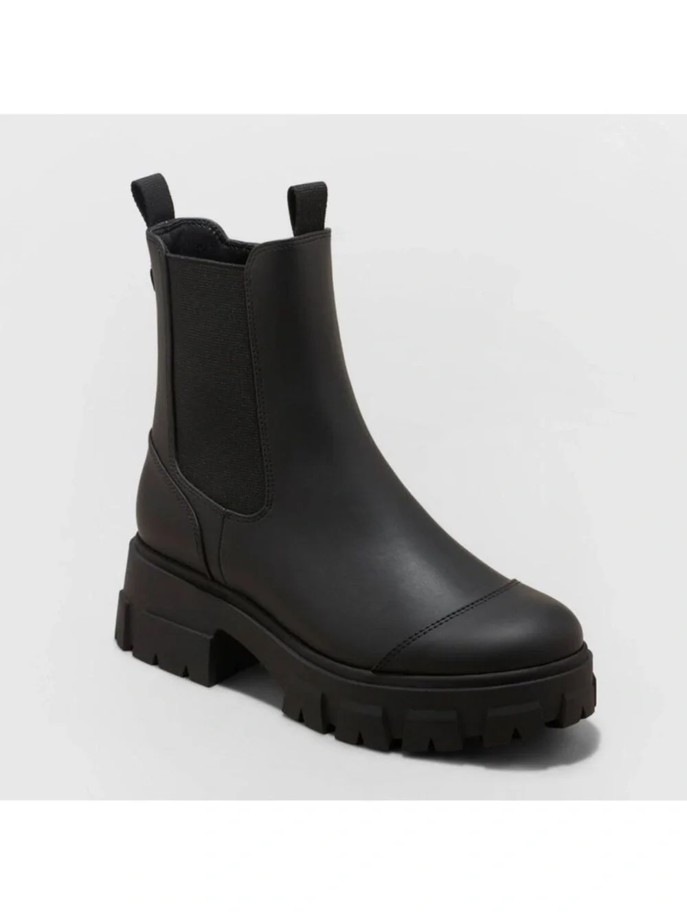 A New Day | Devan Winter Boots Black Chelsea Lug Sole Trendy It Girl Women’s 9.5